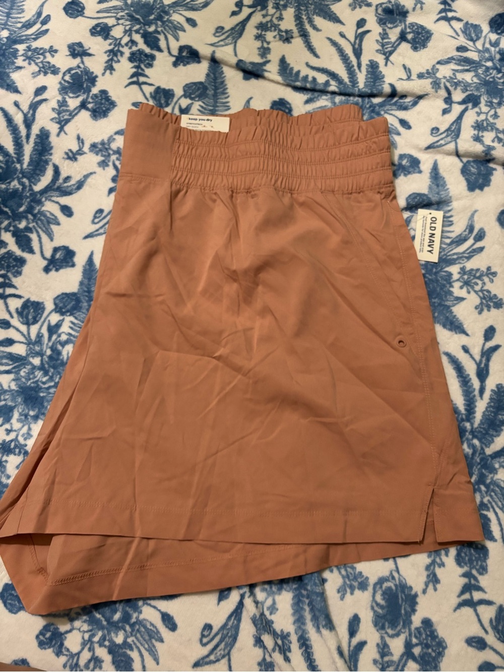 Old Navy Rust Brown Athletic Shorts with Smocked Waist